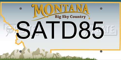 SATD85 Montana License Plate