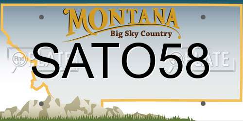 SATO58 Montana License Plate