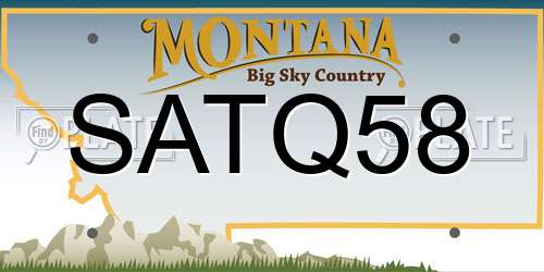 SATQ58 Montana License Plate