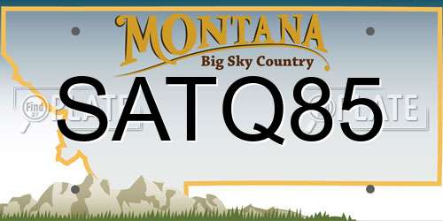 SATQ85 Montana License Plate