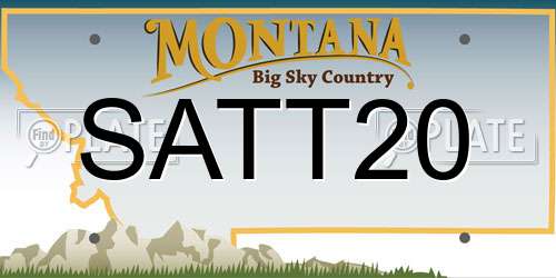 SATT20 Montana License Plate