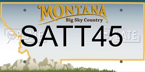 SATT45 Montana License Plate