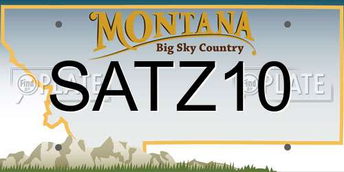 SATZ10 Montana License Plate