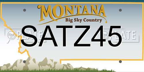 SATZ45 Montana License Plate