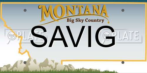 SAVIG Montana License Plate