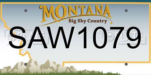 SAW1079 Montana License Plate