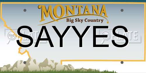 SAYYES Montana License Plate
