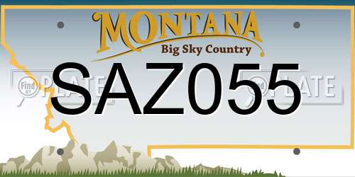 SAZ055 Montana License Plate