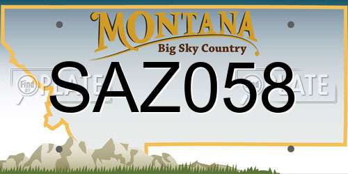 SAZ058 Montana License Plate