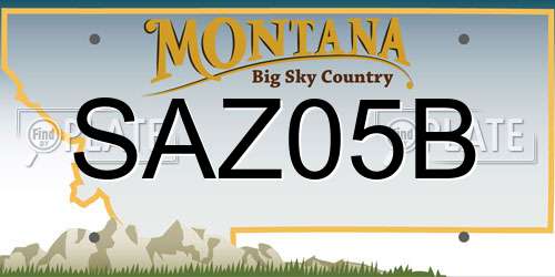 SAZ05B Montana License Plate