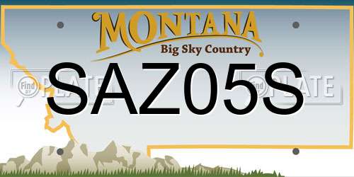 SAZ05S Montana License Plate