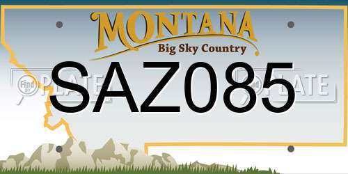 SAZ085 Montana License Plate