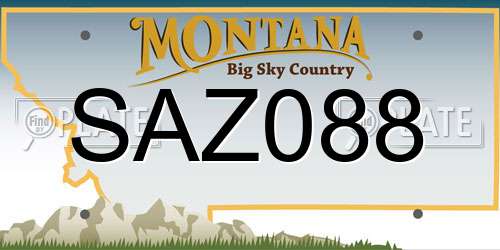 SAZ088 Montana License Plate