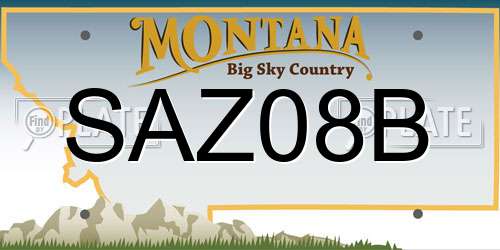 SAZ08B Montana License Plate