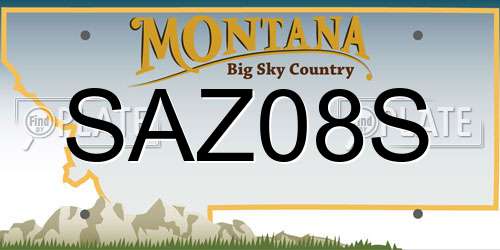 SAZ08S Montana License Plate