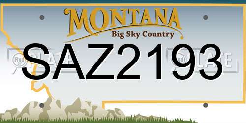 SAZ2193 Montana License Plate