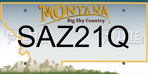 SAZ21Q Montana License Plate