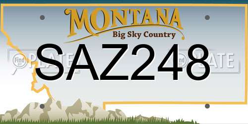 SAZ248 Montana License Plate