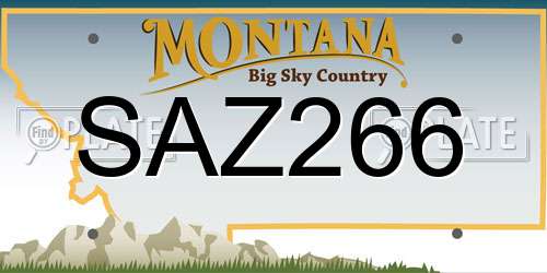 SAZ266 Montana License Plate