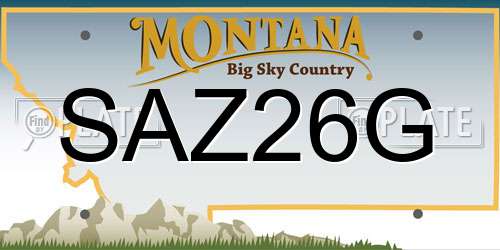 SAZ26G Montana License Plate