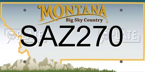 SAZ270 Montana License Plate