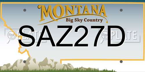 SAZ27D Montana License Plate