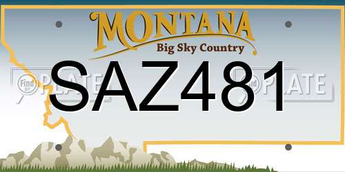 SAZ481 Montana License Plate