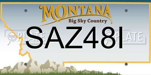 SAZ48I Montana License Plate