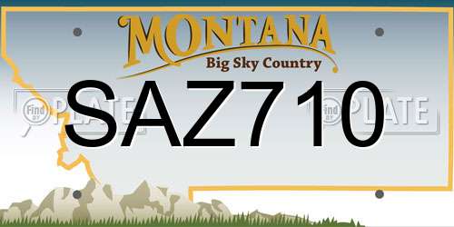 SAZ710 Montana License Plate