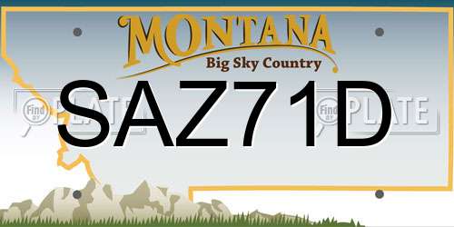 SAZ71D Montana License Plate
