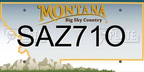 SAZ71O Montana License Plate