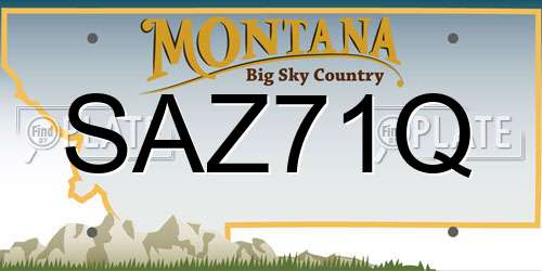 SAZ71Q Montana License Plate