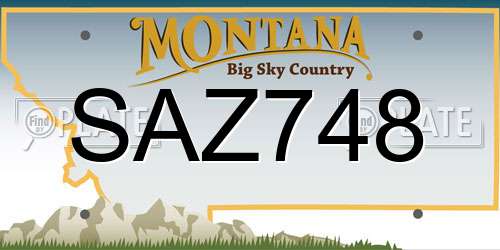 SAZ748 Montana License Plate