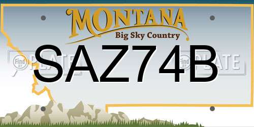 SAZ74B Montana License Plate