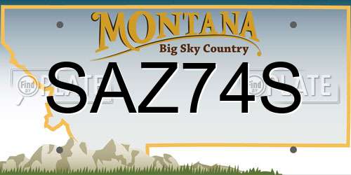 SAZ74S Montana License Plate
