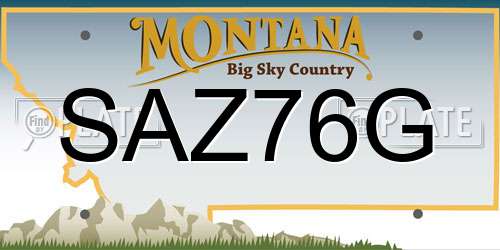 SAZ76G Montana License Plate