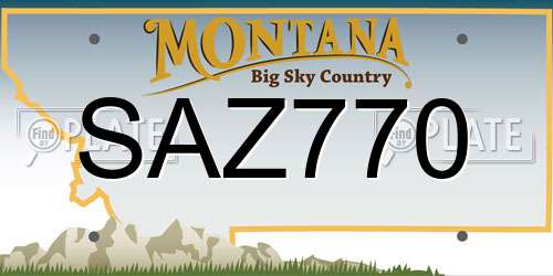 SAZ770 Montana License Plate