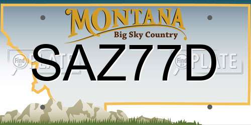 SAZ77D Montana License Plate
