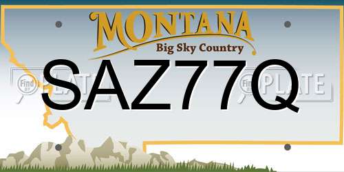 SAZ77Q Montana License Plate