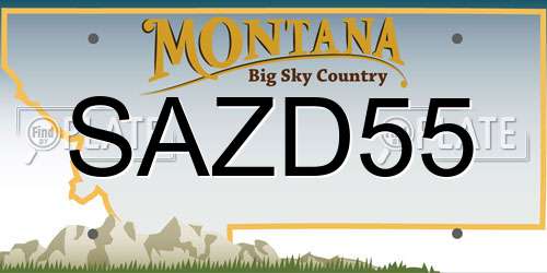 SAZD55 Montana License Plate