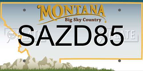 SAZD85 Montana License Plate