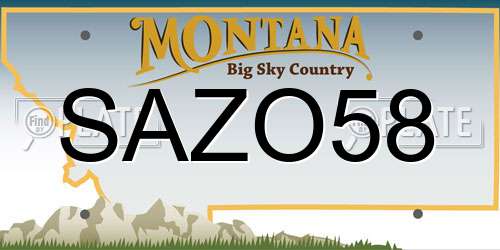 SAZO58 Montana License Plate