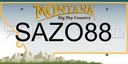SAZO88 Montana License Plate