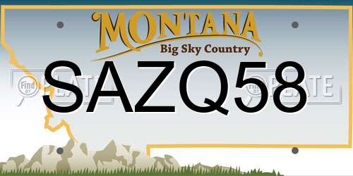 SAZQ58 Montana License Plate