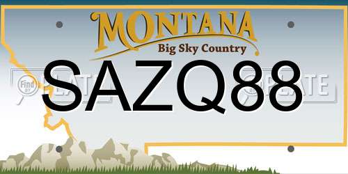 SAZQ88 Montana License Plate