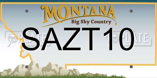 SAZT10 Montana License Plate