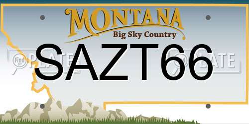 SAZT66 Montana License Plate