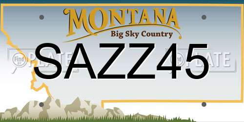 SAZZ45 Montana License Plate