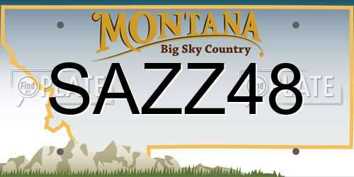 SAZZ48 Montana License Plate