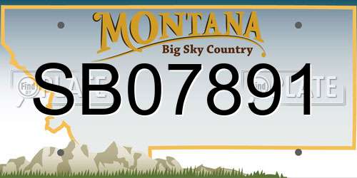 SB07891 Montana License Plate